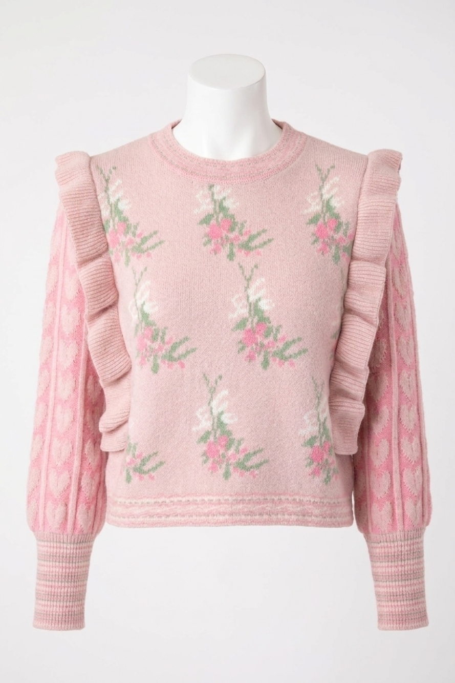 NEW SINCERELY OURS miranda ruffle vest in pink